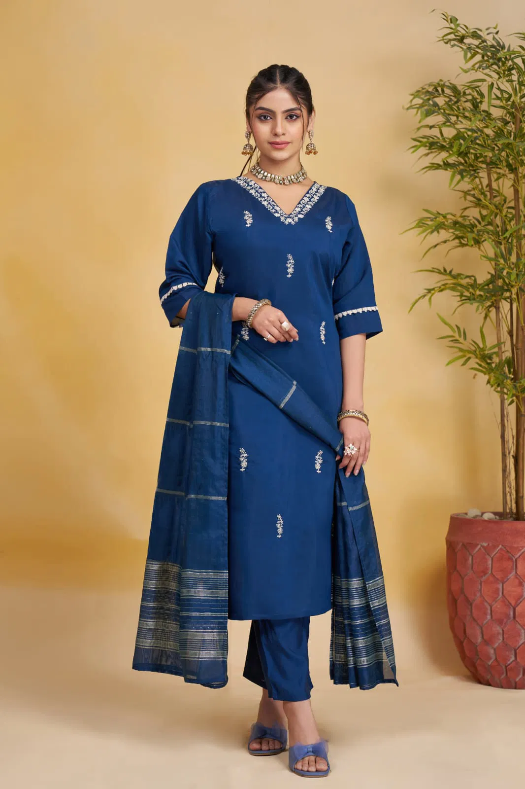 Ananta Hit By Nsf Roman Silk Kurta & Pant Dupatta Set Bulk Orders In India